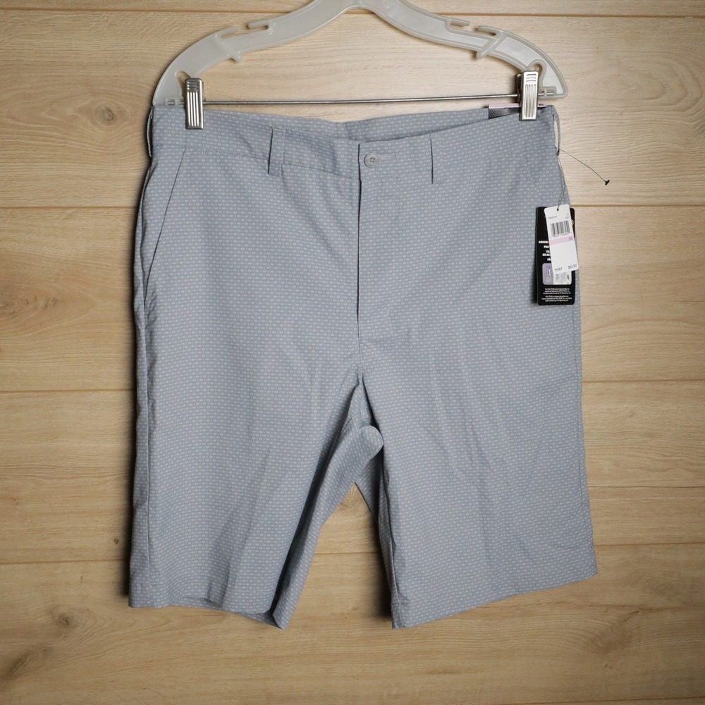 PGA TOUR Mens‎ Performance Golf Shorts Sz 32 Light Blue Geometric Print